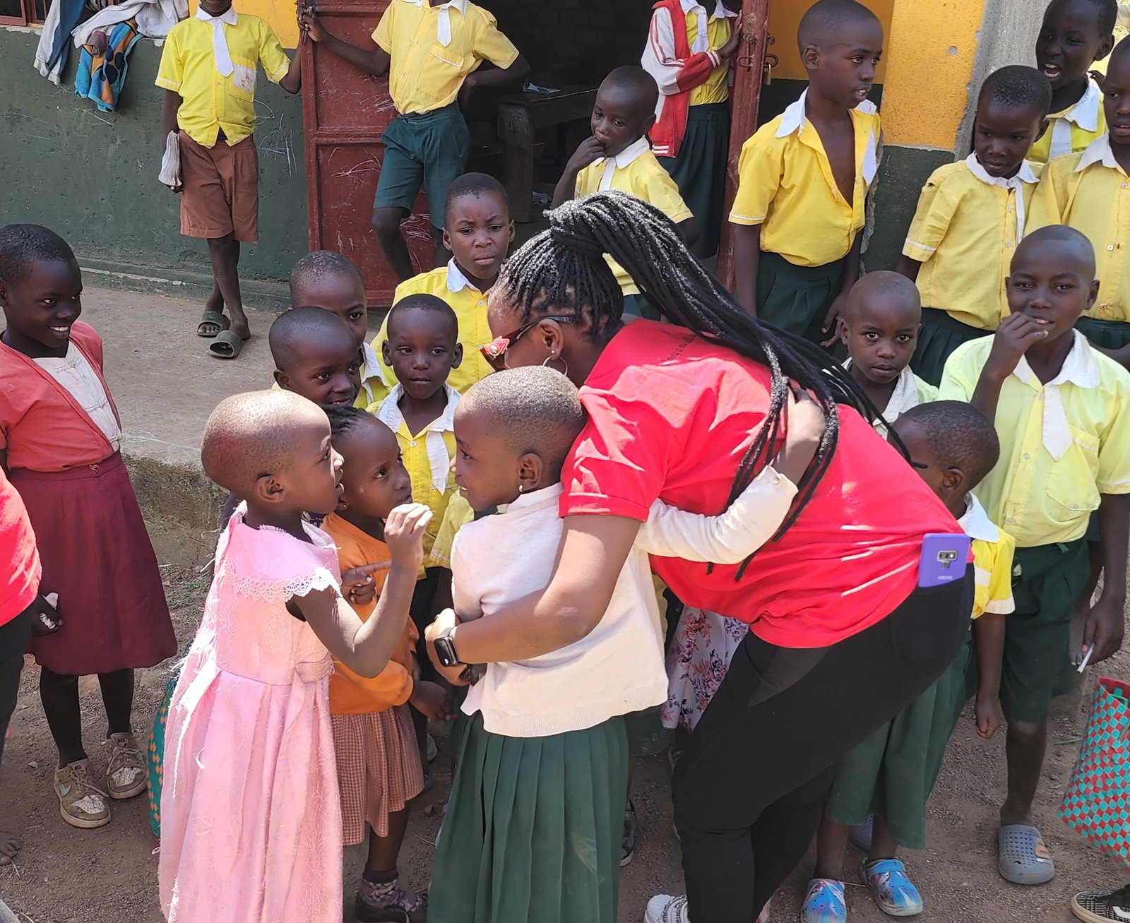 BLESSING SCHOOL CHILDREN WITH FREE SHOES .